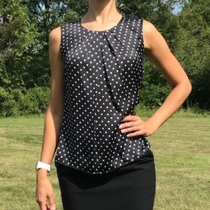 Jones New York Polka Dot Sleeveless Blouse